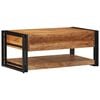 vidaXL Coffee Table Natural Wood with Black Accents