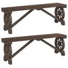 vidaXL Garden Bench Set of 2 Burnt Solid fir wood Standard Durable