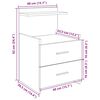 vidaXL Bedside Cabinet Set of 2 Grey Sonoma Engineered wood