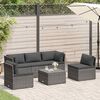 vidaXL Sofa Set Grey Poly Rattan, Powder-Coated Steel Large