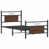 vidaXL Bed Frame Smoked Oak Engineered wood, Steel Small Single
