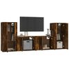 vidaXL TV Cabinet Set Set of 4 Smoked Oak Engineered Wood Standard