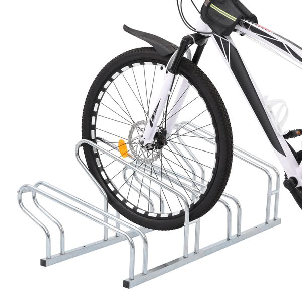 vidaXL Bicycle Stand for 4 Bikes Floor Freestanding Galvanized Steel