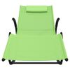vidaXL Rocking Sun Loungers 2 pcs Green Steel and Textilene