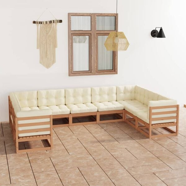vidaXL Garden Lounge Set Honey brown Solid pinewood Medium Durable