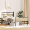 vidaXL Bed Frame Sonoma Oak Engineered Wood and Steel Single