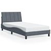vidaXL Bed Frame Dark grey Velvet, Metal, Solid Pine Wood, Plywood Twin