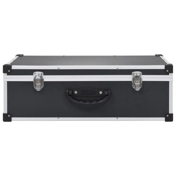 vidaXL CD Case for 80 CDs Aluminum ABS Black