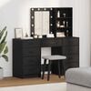 vidaXL Dressing Table 3 pcs Black 40 x 41 x 135 cm Engineered wood
