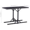 vidaXL Outdoor Table Black Poly rattan, powder-coated steel, glass