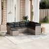 vidaXL Garden Sofa Set Grey PE Rattan, steel 7 Piece Set Modular