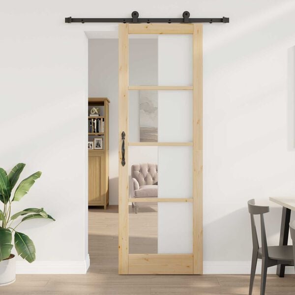 vidaXL Sliding Door ORKDAL Natural 30.71 x 91.34 in