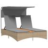 vidaXL Patio Double Sun Lounger Mix Beige