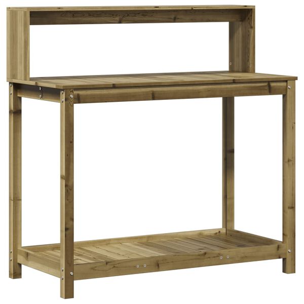 vidaXL Potting Table Natural Wood Finish