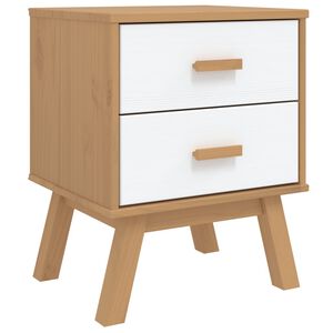 vidaXL Bedside Cabinet White and brown