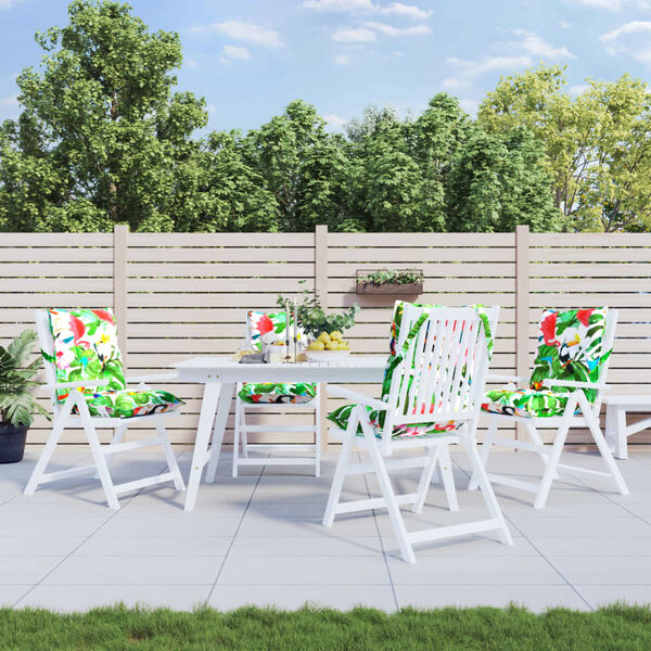 vidaXL Lowback Chair Cushion Set of 4 Multicolor