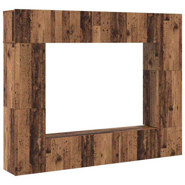 vidaXL TV Cabinet Set 8 pcs Old wood 80 x 30 x 30 cm Engineered wood