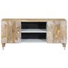 vidaXL TV Cabinet Natural Mango Wood and White