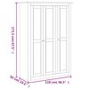 vidaXL Wardrobe White Solid Pine Wood Large Wardrobe Rectangular