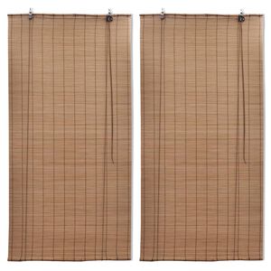 vidaXL Bamboo Roller Blinds 2 pcs 31.5" x 63" Brown