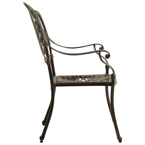 vidaXL Garden Chair Set of 2 Bronze Cast Aluminum Standard Tough