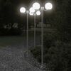 vidaXL Outdoor Floor Lamp Silver Stainless Steel, PMMA Extra Tall