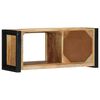 vidaXL TV Cabinet Black and Brown Solid Rough Mango Wood and Iron