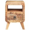vidaXL Bedside Cabinet Rough Mango Wood 11.8x11.8x16.1 in Bedside Cabinet