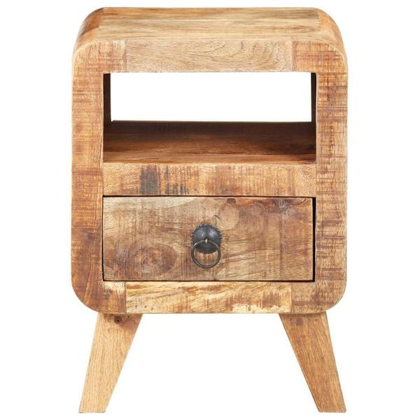 vidaXL Bedside Cabinet Rough Mango Wood 11.8x11.8x16.1 in Bedside Cabinet