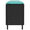 vidaXL Patio Bench with Cushion Black 43.3"x11.8"x15.9" Poly Rattan