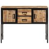 vidaXL Highboard Natural wood grain Solid rough mango wood and iron