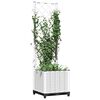 vidaXL Garden Planter White PP (polypropylene) 15.7 x 15.7 x 53.5 in