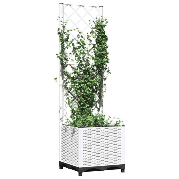 vidaXL Garden Planter White PP (polypropylene) 15.7 x 15.7 x 53.5 in