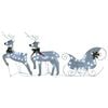 vidaXL Reindeer And Sleigh Christmas Decoration Set of 4 White Mesh, Metal