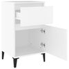 vidaXL Bedside Cabinet White Engineered Wood 15.7x13.8x27.6 in