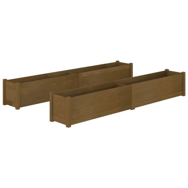 vidaXL Planter Set of 2 Honey Brown Solid Pinewood Large Durable