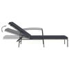 vidaXL Sun Lounger Grey Poly rattan, powder-coated steel Large