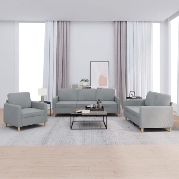 vidaXL Sofa Set Light Grey