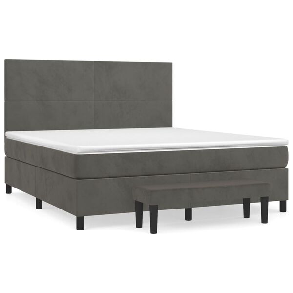 vidaXL Box Spring Bed Dark Grey