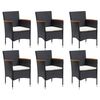 vidaXL 9 Piece Patio Dining Set Black