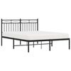 vidaXL Bed Frame Black Powder-Coated Steel Double Modern Bed Frame