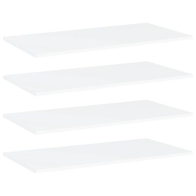 vidaXL Bookshelf Boards 4 pcs White 31.5"x15.7"x0.6" Engineered Wood