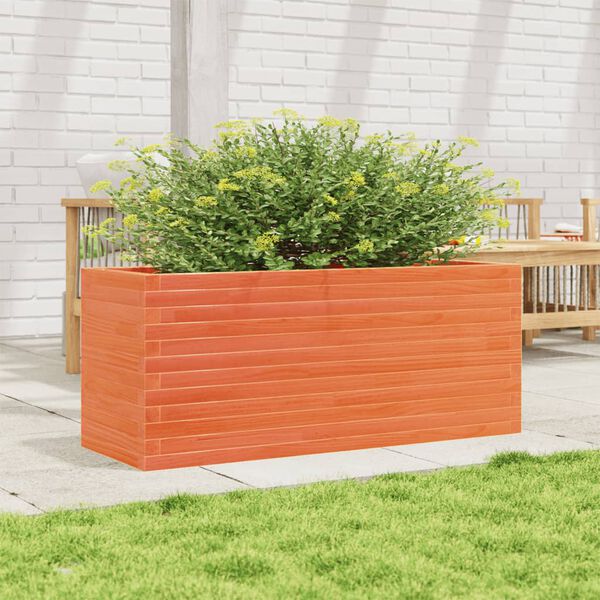 vidaXL Garden Planter Wax brown Solid pine wood Large Decorative Inlays