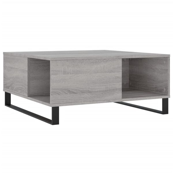 vidaXL Coffee Table Grey Sonoma Engineered Wood, Metal Standard
