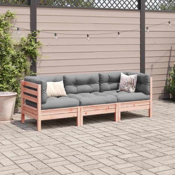 vidaXL Garden Sofa Set Reddish-brown, Grey