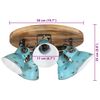 vidaXL Ceiling Lamp Distressed Blue Iron and Solid Mango Wood Medium