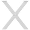 vidaXL Dining Table Leg Set of 2 White Powder-coated steel Standard