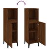 vidaXL Bathroom Cabinet Brown Oak Engineered Wood, Metal 11.8x11.8x39.4 in