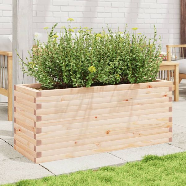 vidaXL Garden Planter Natural Wood Solid Pine Wood Large Garden Planter