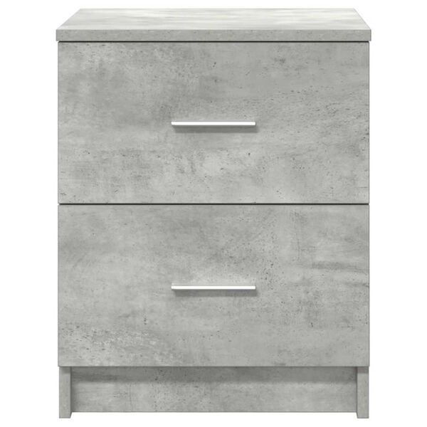 vidaXL Bedside Cabinet Set of 2 Concrete Grey Engineered Wood Medium